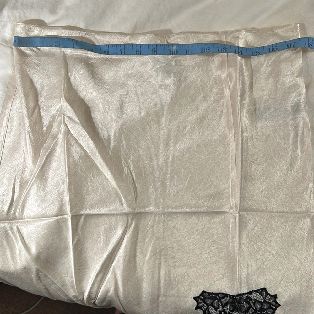 J.Crew Gwyneth lace-trim slip skirt in textured satin CD354